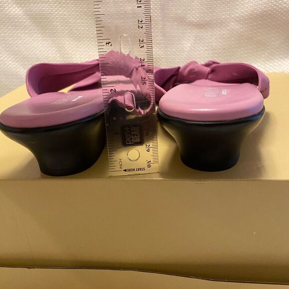 Munro lavender lilac purple slide on wedge low heel sandals size 11 comfort - Picture 7 of 12